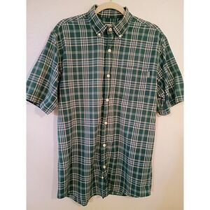 Carhartt Men's Green Plaid Short Sleeve Button Down Shirt Size M